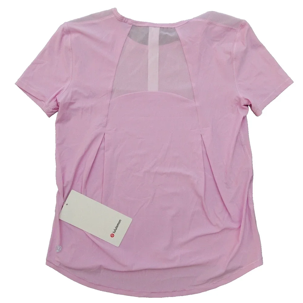 New Lululemon Size 0 Sculpt Short Sleeve Shirt Classic Fit VITP Vita Pink - Picture 2 of 7